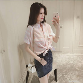 Women Short Sleeve Shirt eis-9051-1