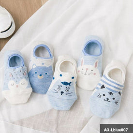 (1 set = 20 pairs) Woman Socks AO-Lblue007